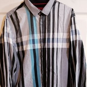 ALFANI Slim Fit Button Down Shirt